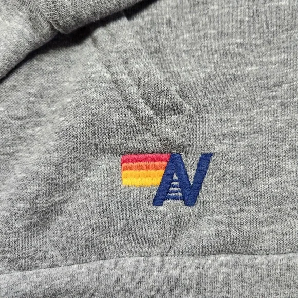 Aviator Nation Hoodie Sweatshirt Womens Small Gray Rainbow Stripe Full Zip - Picture 3 of 6